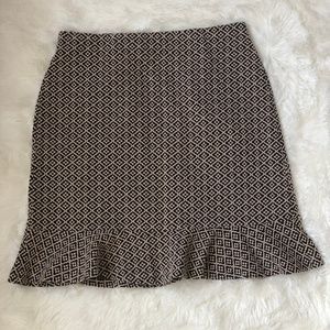 LOFT Skirt Stretch Waist Flare A-Line Ruffle